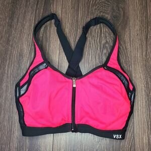 Victoria's Secret Sport Athletic Sports Bra Red Black Size 32D